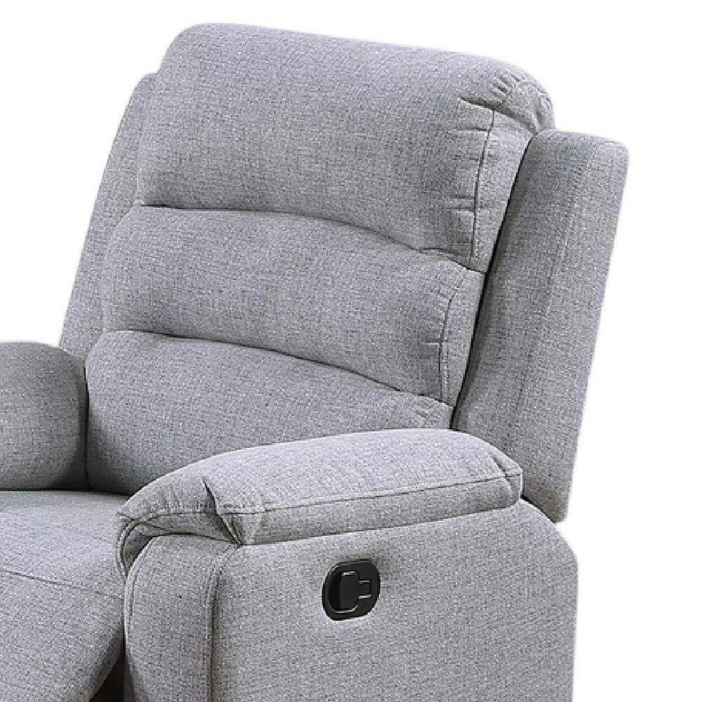 Sonia Manual Recliner Chair, Bone White Channel-Tufted Burlap - BM341121