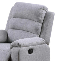 Sonia Manual Recliner Chair, Bone White Channel-Tufted Burlap - BM341121