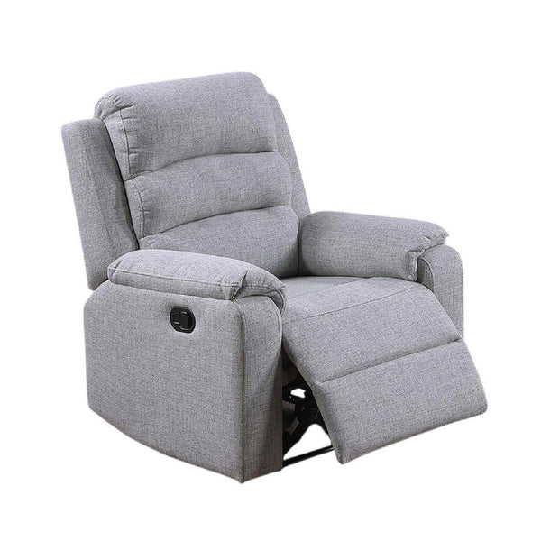 Sonia Manual Recliner Chair, Bone White Channel-Tufted Burlap - BM341121