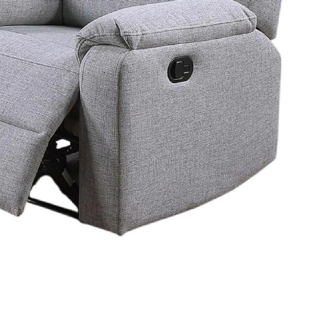 Sonia Manual Recliner Chair, Bone White Channel-Tufted Burlap - BM341121