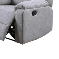 Sonia Manual Recliner Chair, Bone White Channel-Tufted Burlap - BM341121