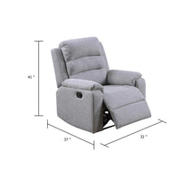 Sonia Manual Recliner Chair, Bone White Channel-Tufted Burlap - BM341121