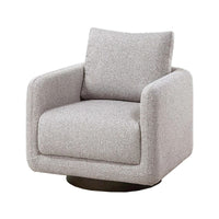 Wade Swivel Armchair with 360 Rotation, Square Frame, Beige Boucle - BM341125