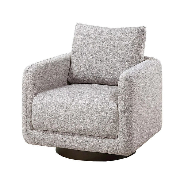 Wade Swivel Armchair with 360 Rotation, Square Frame, Beige Boucle - BM341125