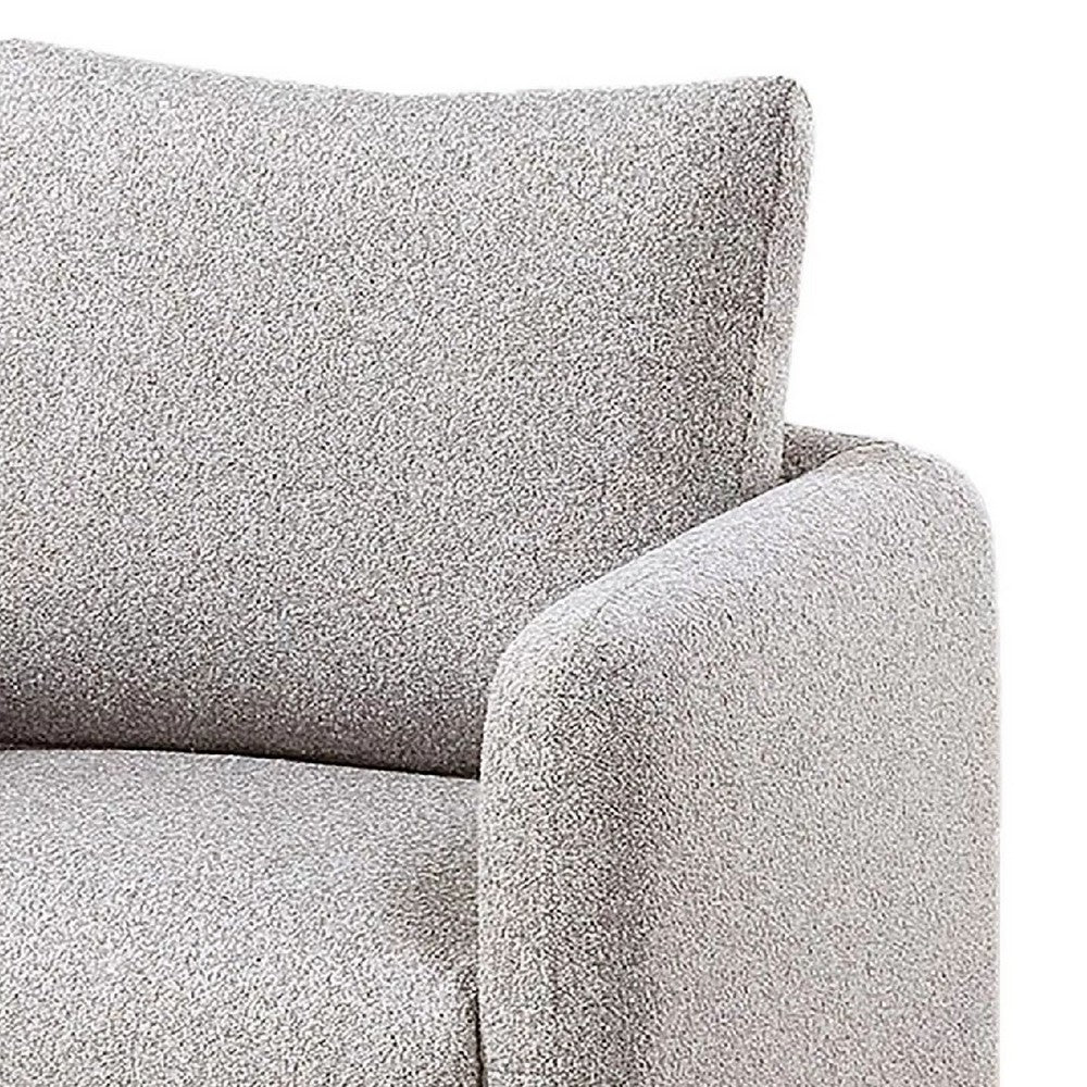 Wade Swivel Armchair with 360 Rotation, Square Frame, Beige Boucle - BM341125