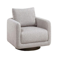 Wade Swivel Armchair with 360 Rotation, Square Frame, Beige Boucle - BM341125