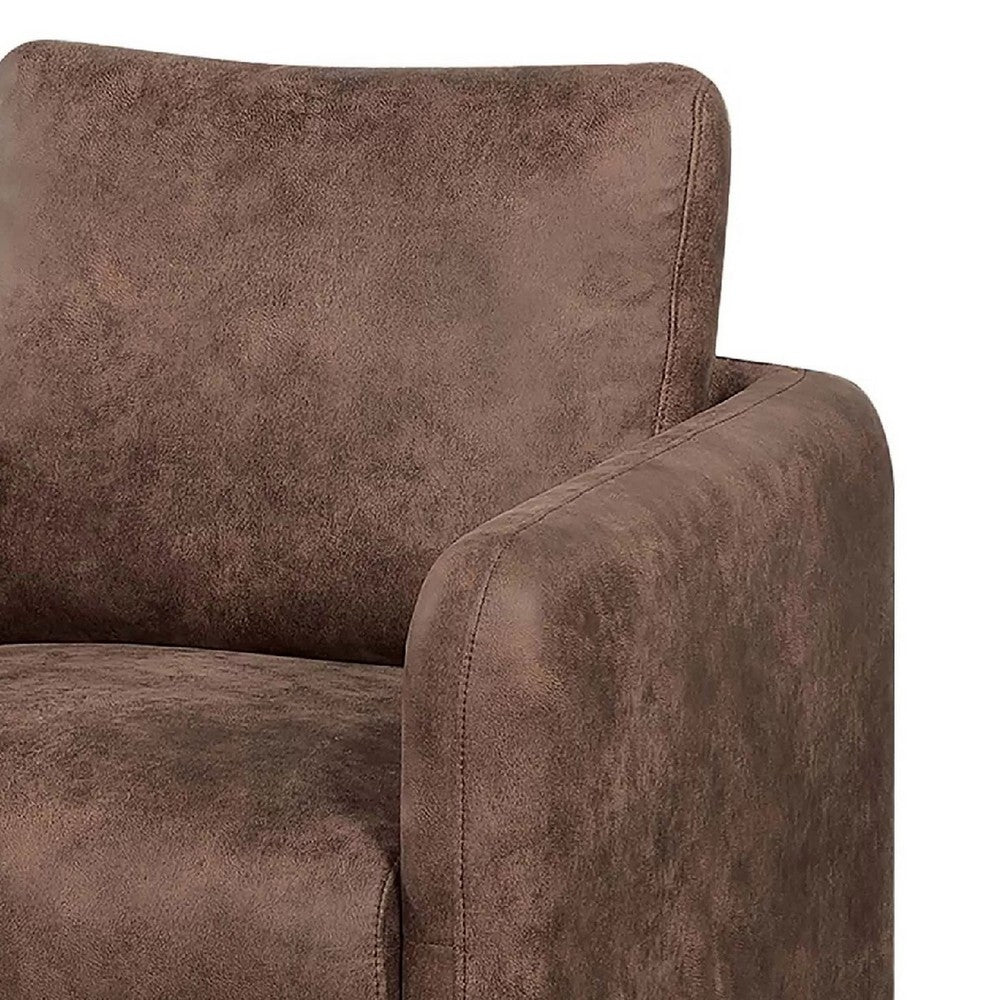 Wade Swivel Armchair, Square Frame, Walnut Brown Faux Leather - BM341126