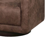 Wade Swivel Armchair, Square Frame, Walnut Brown Faux Leather - BM341126