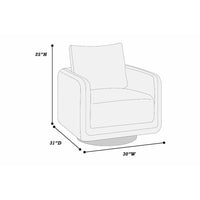 Wade Swivel Armchair, Square Frame, Walnut Brown Faux Leather - BM341126