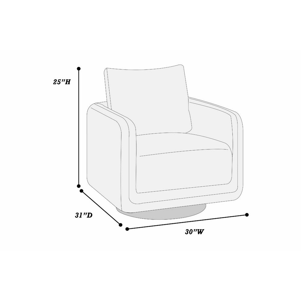 Wade Swivel Armchair, Square Frame, Auburn Red Faux Leather - BM341127