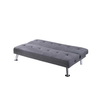 Milana Convertible Sofa Bed, USB Port, Blue Gray Fabric, 66 Inch - BM341129