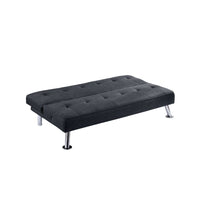 Milana Convertible Sofa Bed, USB Port, Black Fabric, 66 Inch - BM341130