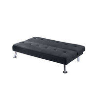 Milana Convertible Sofa Bed, USB Port, Black Fabric, 66 Inch - BM341130