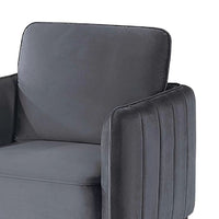 Reniz Accent Club Chair, Gray Velvet, Foam Cushions, Metal Legs - BM341131