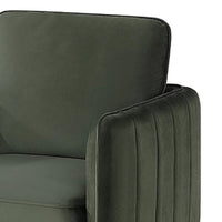 Reniz Accent Club Chair, Dark Green Velvet, Foam Cushions, Metal Legs - BM341132