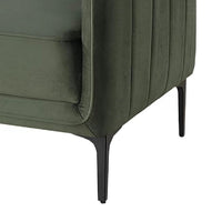 Reniz Accent Club Chair, Dark Green Velvet, Foam Cushions, Metal Legs - BM341132