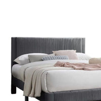 Daisy Full Bed w Drawer, Dark Gray Corduroy Upholstery, Foam Headboard - BM341133