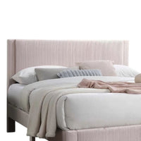 Daisy Full Bed w Drawer, Light Pink Corduroy Upholstery, Foam Headboard - BM341134
