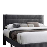 Daisy Full Bed w Drawer, Charcoal Gray Corduroy Upholstery, Foam - BM341135