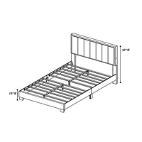 Jiana Full Bed, Light Gray Wool Upholstery, LED Headboard - BM341138