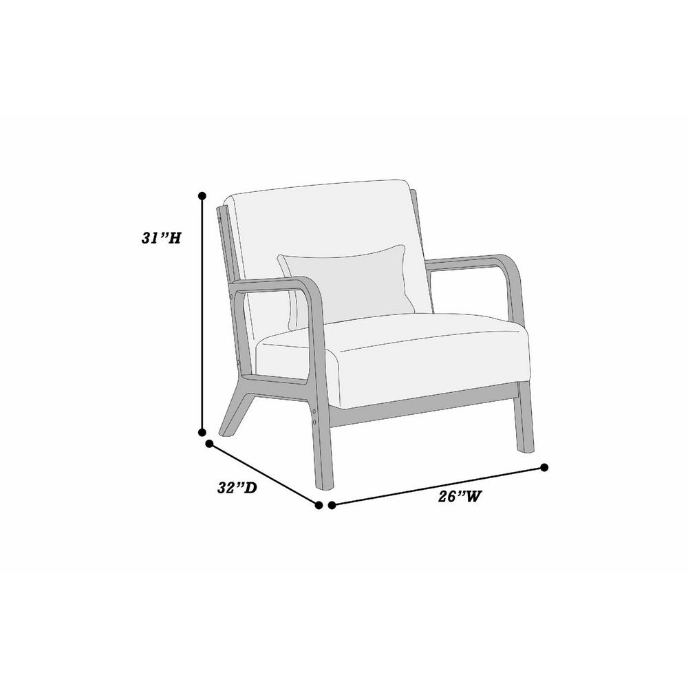 Jerime Accent Chair, Dark Gray Corduroy Fabric, 1 Pillow, Brown Wood - BM341142