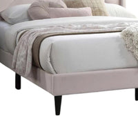 Niasa Full Size Bed, Chevron Tufted Pink Velvet Upholstered Foam - BM341147