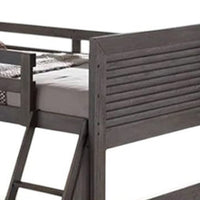 Wexo Twin over Full Bunk Bed, Charcoal Brown Slat Design and Ladder - BM342278