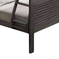 Wexo Twin over Full Bunk Bed, Charcoal Brown Slat Design and Ladder - BM342278