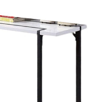 Iry Sofa Console Table, Black Steel Sled Base, 47 Inch, White Lacquer - BM342289