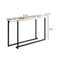 Iry Sofa Console Table, Black Steel Sled Base, 47 Inch, White Lacquer - BM342289