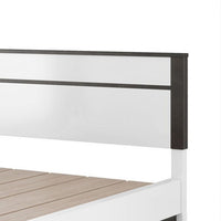 Kena King Size Bed, White Gray Panel Headboard, Footboard Storage Drawers - BM342294