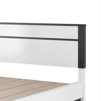 Kena King Size Bed, White Gray Panel Headboard, Low Profile Footboard - BM342296
