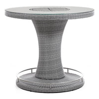 Mio Outdoor Bar Height Table with Steel Ice Bucket, 46 Inch Round, Gray - BM342301