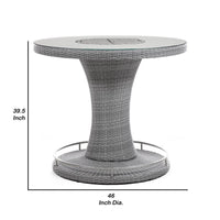 Mio Outdoor Bar Height Table with Steel Ice Bucket, 46 Inch Round, Gray - BM342301