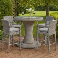 Mio Outdoor Bar Height Table with Steel Ice Bucket, 46 Inch Round, Gray - BM342301