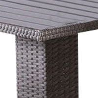 Nia Bistro Outdoor Table, Marble Base, Gray PE Rattan Frame, 27 Inch - BM342307