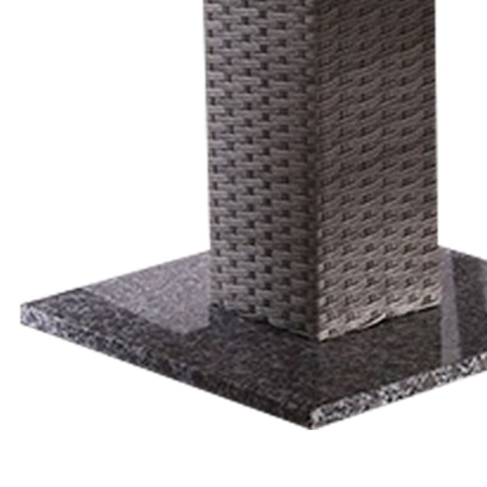 Nia Bistro Outdoor Table, Marble Base, Gray PE Rattan Frame, 27 Inch - BM342307