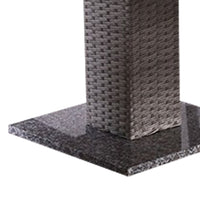 Nia Bistro Outdoor Table, Marble Base, Gray PE Rattan Frame, 27 Inch - BM342307