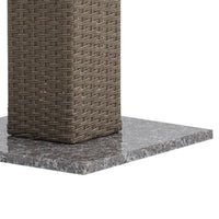 Nia Bistro Outdoor Table, Marble Base, Brown PE Rattan Frame, 27 Inch - BM342308