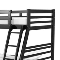Zegy Twin over Full Bunk Bed with 2 Drawers and Attached Ladder, Black - BM342321