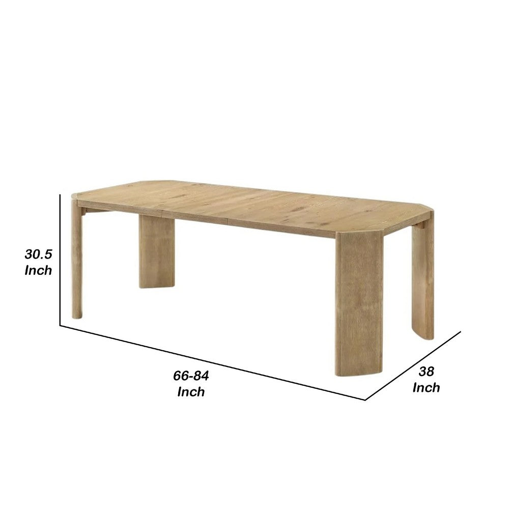 Edey Dining Table, 66-84 Inch Expandable Top in Oak Brown, Panel Legs - BM342326