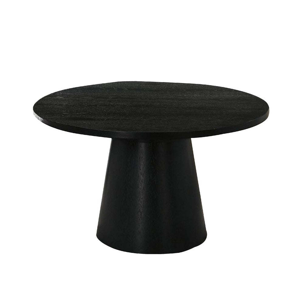 Kily Coffee Table, Cone Pedestal Base, 29 Inch Round Top in Black - BM342330