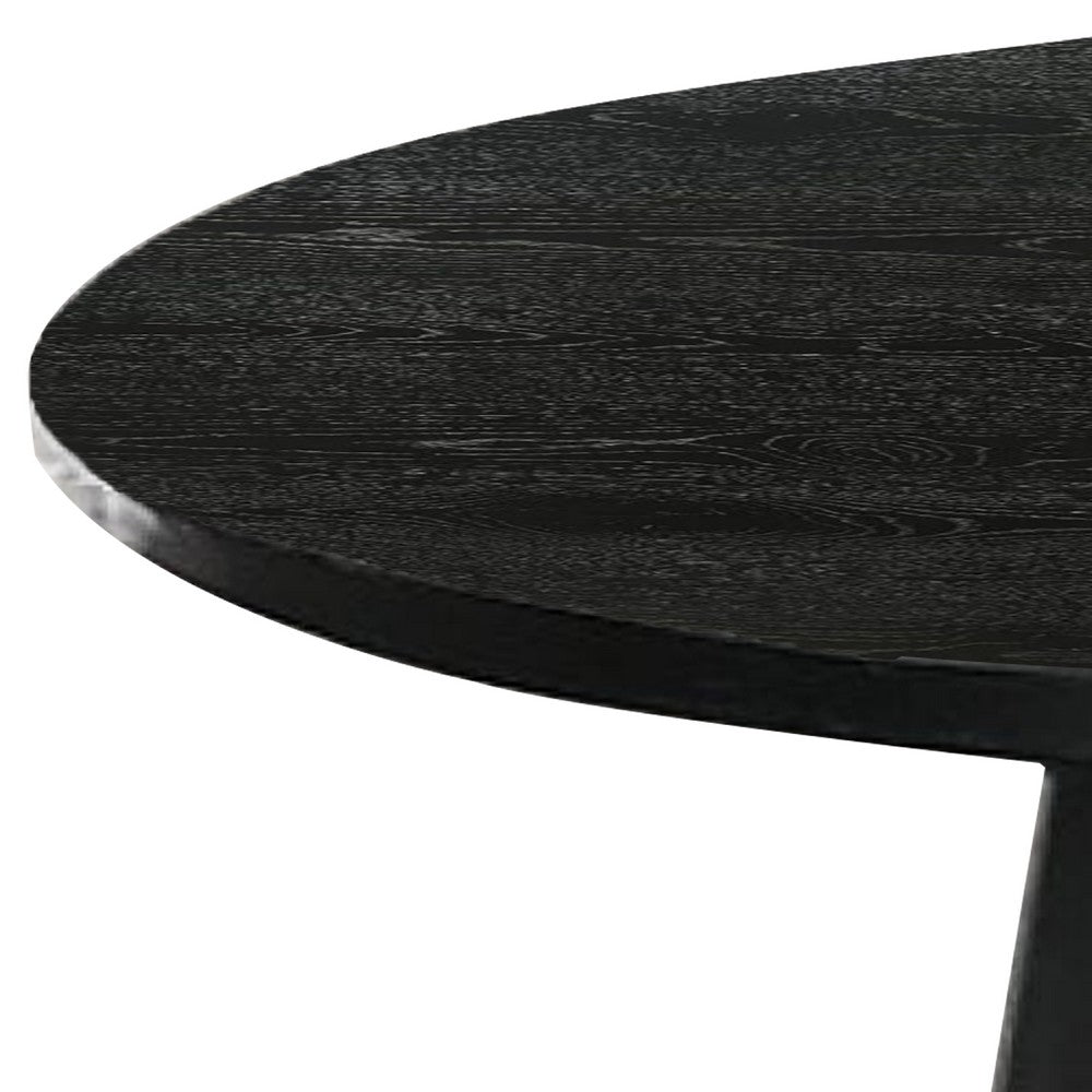 Kily Coffee Table, Cone Pedestal Base, 29 Inch Round Top in Black - BM342330