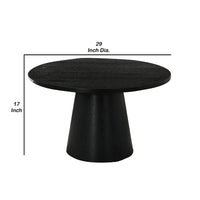 Kily Coffee Table, Cone Pedestal Base, 29 Inch Round Top in Black - BM342330