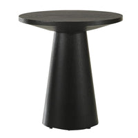 Kily Side End Table, Cone Pedestal Base, 20 Inch Round Top in Black - BM342331