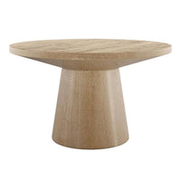 Kily Coffee Table, Pedestal Base, 29 Inch Round Top in Oak Brown - BM342332