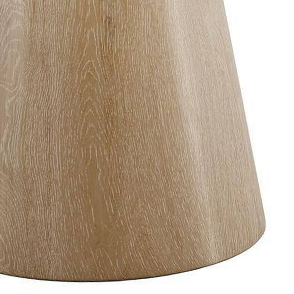 Kily Coffee Table, Pedestal Base, 29 Inch Round Top in Oak Brown - BM342332