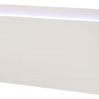 Suni Queen Size Bed w LED on Headboard, White Wood Frame, Chrome Legs - BM342342