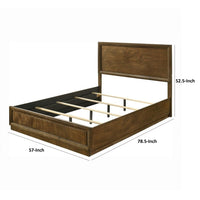 Rouk Full Size Bed w Panel Headboard, Walnut Brown Okume Veneer - BM342345