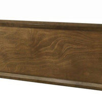 Rouk Twin Size Bed w Panel Headboard, Walnut Brown Okume Veneer - BM342347